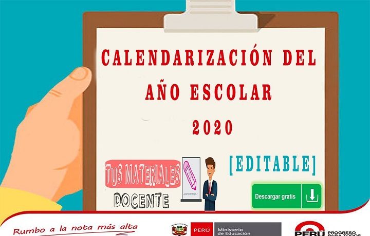 Calendarización del Año Escolar 2020
