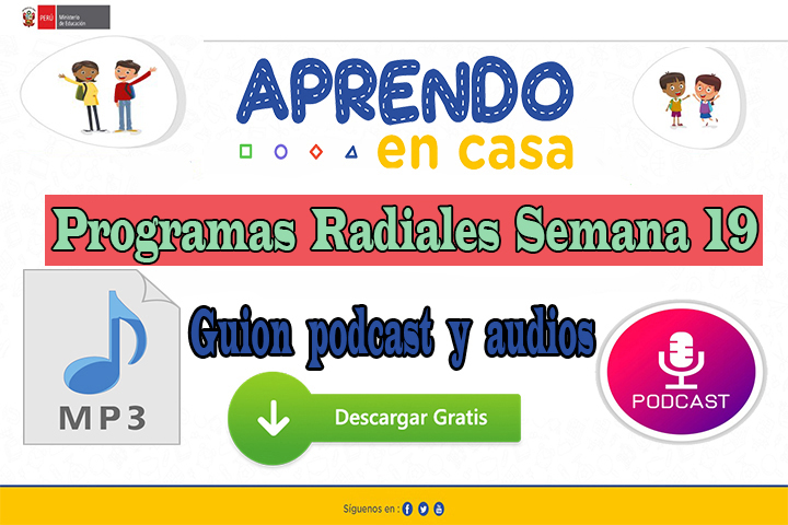 APRENDO EN CASA PROGRAMAS RADIALES: Sesiones, Guiones y Audios Semana 19 del lunes 10 al viernes 14 de agosto
