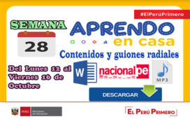 APRENDO EN CASA PROGRAMAS RADIALES Semana 28: Sesiones, Guiones y Audios radiales del lunes 12 al viernes 16 de octubre