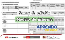 Modelo de informe de la semana de reflexión - Aprendo en Casa