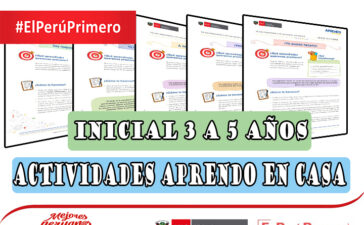 Actividades Aprendo en Casa - Inicial 3 a 5 Años