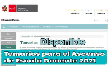Temario para el Ascenso de Escala de Docentes 2021