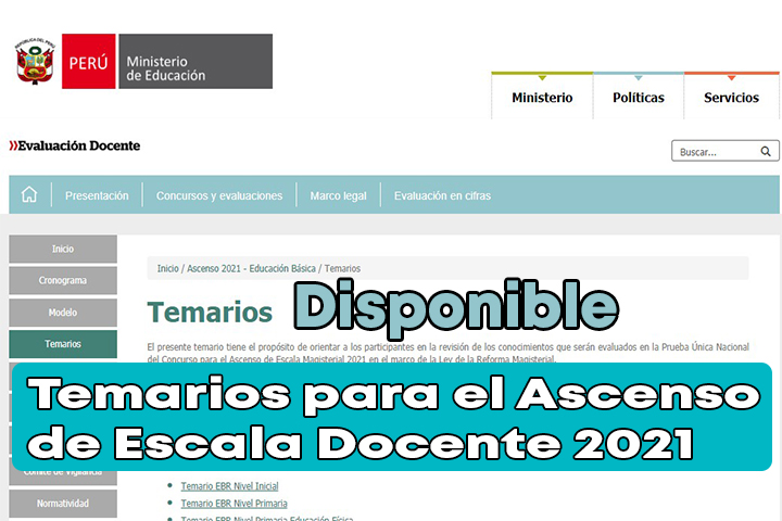 Temario para el Ascenso de Escala de Docentes 2021