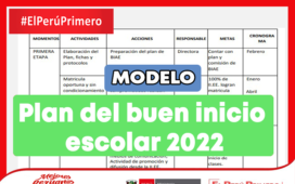 Modelo - Plan del buen inicio escolar 2022