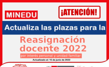 MINEDU Actualiza las plazas para la reasignación docente 2022
