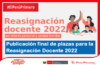 MINEDU Plazas Finales para la Reasignación Docente 2022