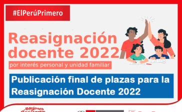MINEDU Plazas Finales para la Reasignación Docente 2022