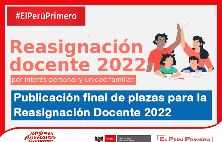 MINEDU Plazas Finales para la Reasignación Docente 2022